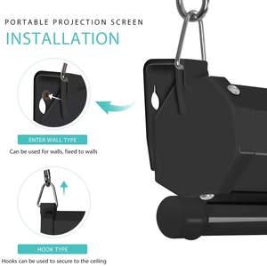 Salange — écran de projecteur rétractable, 84 pouces, 16:9 HD, large, noir, manuel, pour cinéma, maison, bureau et jeu vidéo - Product Image 2