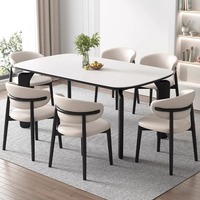 Mesa de Comedor Moderna y Sencilla de Madera Maciza con Juego de Sillas para el Hogar, Hotel, Apartamento, Sala de Estar y Uso en Villas