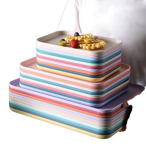 JY Creative Petit Plateau Écologique en Plastique PP, <span class=keywords><strong>Assiette</strong></span> en Paille <span class=keywords><strong>de</strong></span> Blé, Vaisselle pour Restaurant, Fruits, Snacks, Plats Préparés à Domicile, Durable et Élégant - Product Image 1