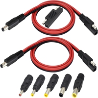Kit de Cable de Alimentación CC Macho con Puntas de Adaptador CC Intercambiables para Panel Solar, Conexión de Fuente de Alimentación CC de 12V para Vehículos