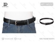 Cintura da Uomo in Vera Pelle 4.0cm con Fibbia a Perno Rivestita, Bordo Smussato e Cuciture Bianche, Formale 125cm - Product Image 3