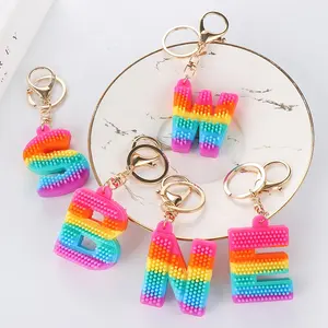 Creative Stress Release Other Keychain Toy Letters Silicone Keychain