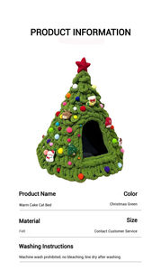 Großhandel <span class=keywords><strong>DIY</strong></span> Weihnachts baum Katzen bett Handgemachte Wolle Filz Zelt für Herbst Winter Gemütliche halb geschlossene Haustier Nest Haus Groß bestellung - Product Image 3