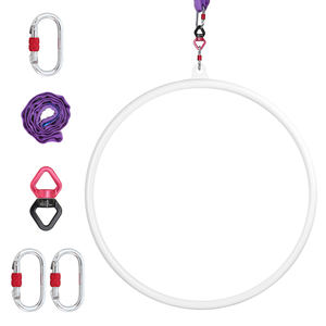 ห่วงโยคะสีขาวแบบวงกลมสำหรับฝึกซ้อมแอโรบิก วงแหวนเดี่ยวสำหรับเต้นรำ วงแหวนสำหรับการแสดงละครสัตว์ เหมาะสำหรับใช้ในบ้าน ยิม หรือสตูดิโอ - Product Image 2