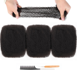 <span class=keywords><strong>ผม</strong></span>แท้ Afro Kinky แบบเป็นมัด ขนาด 22 นิ้ว ยืดก่อนใช้งานสำหรับถักโครเชต์  สำหรับต่อผมแบบถักเป็นลอนนุ่ม - Product Image 3