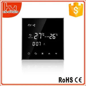 Modbus Rs485 layar sentuh ruangan termostat kipas sistem kondisioner koil pendingin kotak Cina termostat dinding