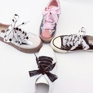 Cordones de zapatos trenzados de 2,5 cm de ancho, cordones planos para zapatillas con diseño de lunares, 80/100/120/140 cm, accesorios para zapatos, 1 par - Product Image 2