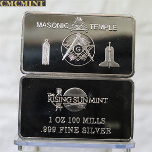 عملات تحدي الماسونية 1 أونصة من المطاحن مجموعة عملات معدنية عالمية مطلية بالفضة - Product Image 3