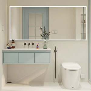 Meuble de salle de bain moderne série Dream Blue, meuble de salle de bain flottant en bois avec miroir intelligent - Product Image 2