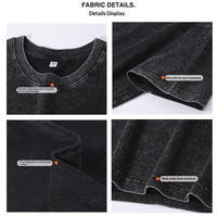 T-shirt ample en coton 100% lavé, 230 GSM, à manches courtes, style rétro américain, hip-hop, tricoté, personnalisable avec logo imprimé, grande taille