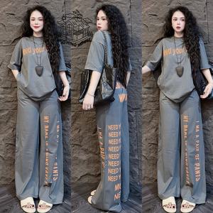 レディース夏新作 ゆったりTシャツ＆パンツセット カジュアル ファッション 2点セット - Product Image 3