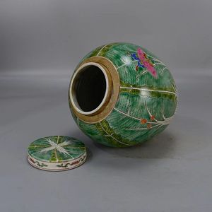 <span class=keywords><strong>Vaso</strong></span> di stoccaggio in <span class=keywords><strong>ceramica</strong></span> <span class=keywords><strong>vaso</strong></span> da quarti <span class=keywords><strong>verde</strong></span> retrò contenitore grande <span class=keywords><strong>vaso</strong></span> di fiori libano con coperchio - Product Image 3