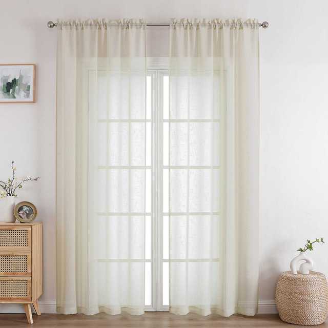 OWENIE High Quality Sheer, Window Curtains for Bedroom, Rod Pocket Sheer Curtain for the Living Room, Sheer Curtain Fabric