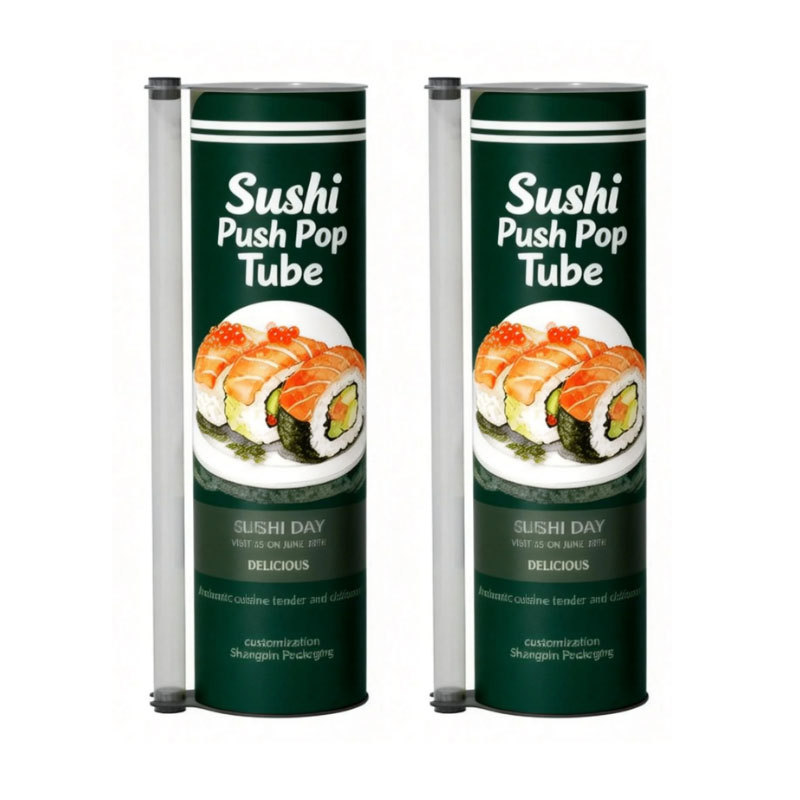 Newell Custom-made by the Source Factory Food-grade Sushi Paper Tubes with Lid Can Be Pushed and Pulled Open
