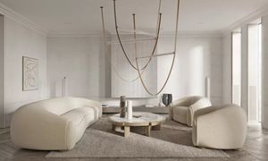 家具工場直送 モダン リビングルーム ソファ 白いファブリックソファ - Product Image 2