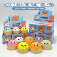 Capsule mystère surprise : Jouet Squishy Glitter Bun, Balle anti-stress souple à presser, Couleurs assorties, Soulagement du stress, Sensoriel, Pour filles et garçons