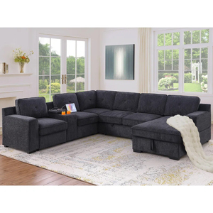 Ghế <span class=keywords><strong>sofa</strong></span> giường gấp chữ U hiện đại, tùy chỉnh theo nhà, kiểu dáng đơn, góc cạnh, dành cho phòng khách - Product Image 5