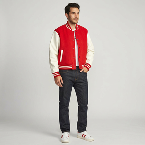 Nouvelle veste matelassée 2026 coupe-vent à col montant avec logo personnalisé brodé et logo frontal, style Letterman, en polyester/coton - Product Image 1