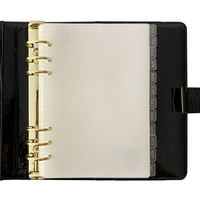 Organiseur de voyage A6 A5 en plastique transparent personnalisé avec feuilles mobiles, reliure à 6 anneaux, intercalaires à onglets et pages d'indexation, avec dorure à chaud