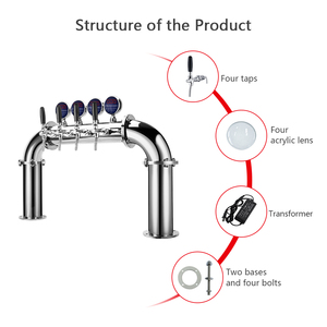 Distributeur de boissons commercial personnalisé à 4 robinets en acier inoxydable pour bière, Fonte de bière sur mesure, Tour à bière - Product Image 4