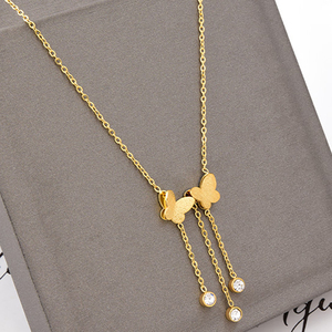 Pulseras de Tobillo de Verano para Mujer, Libres de Manchas, con Borla de Mariposa Escarchada, Circonita, Chapado en Oro de 18k - Product Image 6
