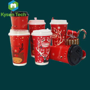 Gobelet à café en papier à double paroi biodégradable et renouvelable avec couvercles, logo personnalisé, 6 oz, 8 oz, 12 oz, 16 oz - Product Image 5