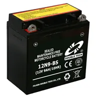 Bateria de motocicleta sem carregamento 12n9-bs, bateria selada sem manutenção recarregável 12v 9ah