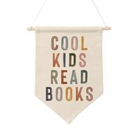 Bandiera in Tela Personalizzata 11x15,7 Pollici con Stampa a Trasferimento Termico 'Cool Kids Read Books'
