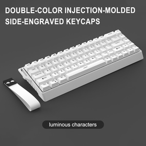 Wholesale ABS 68-Key 65% Portable Ribbon <strong>Mechanical</strong> <strong>Keyboard</strong> Anti-Ghosting RGB <strong>Backlit</strong> White Tri-Mode Gaming <strong>Keyboard</strong> - Product Image 2