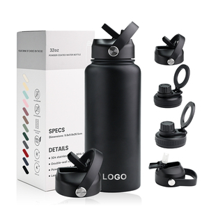 Bouteille d'eau isotherme en acier inoxydable 500 ml avec paille, personnalisable avec logo, réutilisable, en stock, en acier inoxydable 18/8 - Product Image 1