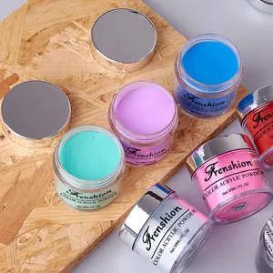 OEM Private Label Clear Pink White 10ミリリットルJar Acrylic Powder Bulk Glitter Color Nail Dipping Powder