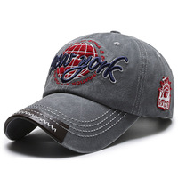 Casquette de baseball sportive en jean lavable, style rétro vieilli, brodée, réglable, unisexe, protection solaire extérieure