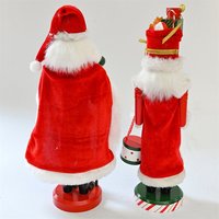 Weihnachts-Nussknacker-Set mit Weihnachtsmann-Figur aus Kunstharz, Walnuss-Soldat-Statue, Geschenkbox, handbemalt, Tischdekoration für Zuhause, Party, Weihnachten