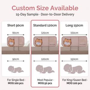 Barrière de sécurité pliable en mousse EVA pour tout-petits, couleurs de dessins animés personnalisées disponibles, 120x42cm, barrière de lit pour bébé, OEM ODM - Product Image 2