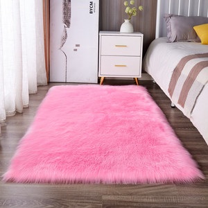 <span class=keywords><strong>Tappeto</strong></span> in Peluche a Pelo Lungo Rosa Intrecciato Tinta Unita Personalizzabile per <span class=keywords><strong>Camera</strong></span> da Letto delle Principesse - Product Image 2