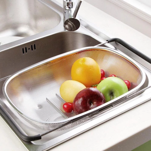 נירוסטה מחורר סוג מסננת מטבח כיור סל מסננת להארכה מעל כיור מסננת - Product Image 4