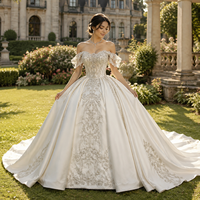 Robe de mariée élégante Jancember XX106 en satin et dentelle brodée, style sweetheart