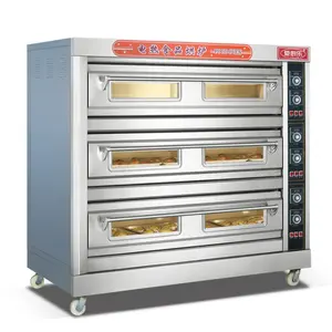 golden supplier electric deck oven commercial 3 deck 12trays 15trays industrial oven 3 deck