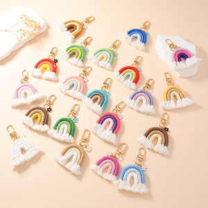 <span class=keywords><strong>Porte</strong></span>-clés <span class=keywords><strong>Arc</strong></span>-<span class=keywords><strong>en</strong></span>-<span class=keywords><strong>ciel</strong></span> <span class=keywords><strong>Macramé</strong></span> Bohème Fait Main avec Pompons, Breloque Téléphone Fille, Pendentif Sac, <span class=keywords><strong>Porte</strong></span>-clés Léger <span class=keywords><strong>en</strong></span> <span class=keywords><strong>Macramé</strong></span> avec Pompons - Product Image 1