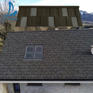 Matériaux de construction garantie 50 ans tuiles de toiture en métal revêtues de pierre tôle d'acier galvanisée imperméable Ghana Kenya Cameroun - Product Image 6