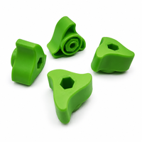 Bouton triangulaire en nylon vert, écrou de serrage à 3 bras en plastique avec trou hexagonal pour réglage de machine, quincaillerie industrielle