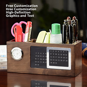 Caja de Almacenamiento de Madera para K-Cups con Calendario Perpetuo, Portalápices, Material de Oficina y Manualidades, Venta al Por Mayor - Product Image 6