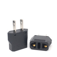 Adaptateur de prise UE vers US, mini convertisseur rond 2 broches vers plat 2 broches, 6A, pour usage hospitalier, voyage, chargeur Euro, rasoir, brosse à dents électrique