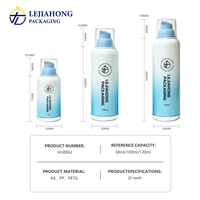Botella cilíndrica de vacío sin aire con degradado de dos tonos y tapa transparente antipolvo, reutilizable, sin residuos, con bomba dosificadora para loción, personalizable.