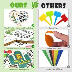 Étiquettes décoratives sur mesure en bois pour <span class=keywords><strong>plantes</strong></span>, imperméables et durables pour <span class=keywords><strong>identifier</strong></span> les <span class=keywords><strong>plantes</strong></span>, les fleurs, les décorations de jardin modernes, vente en gros - Product Image 3