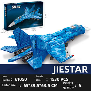 Jie Star JJ61050 modello creativo serie <span class=keywords><strong>militare</strong></span> SU-35 caccia blocchi di costruzione di aerei artigianali assemblati mattoni giocattoli - Product Image 6