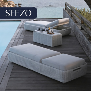 Tumbonas de Jardín Dobles de Ratán y Aluminio para Exteriores, Color Blanco y Beige, para Piscina, 2026 - Product Image 4