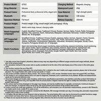 Reloj Inteligente GTS12 con Batería de Larga Duración de 350 mAh, Pantalla Grande de 1.96'', Llamadas, Frecuencia Cardíaca, Aplicación Exclusiva, Actualizaciones OTA Internacionales, Monitor de Actividad
