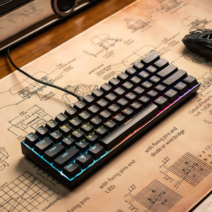 Mechanische Gaming-Tastatur mit Blauem Schalter, 60 Prozent Gamer-Tastatur, Kompakt, 61 Tasten, Regenbogen-Hintergrundbeleuchtung, Kabelgebunden, Weiß - Product Image 4