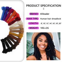 AliLeader Vente en Gros Mèches Rasta Colorées Naturelles Noires 100% Cheveux Humains Crochet 8-20 Pouces Extensions de Locks Afro Kinky